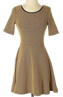DIVIDED BY H & M Tan & Black Mini Dress Scoop Neck Women's Size 4