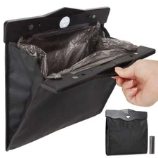Black Waterproof Portable Car Trash Can Garbage Bin Bag Organizer For Vehicles