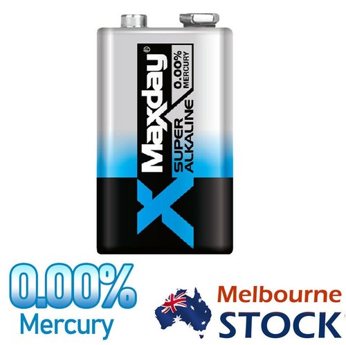 2pcs Genuine Maxday 9V Alkaline Battery 6LR61 More Power Alarm ...