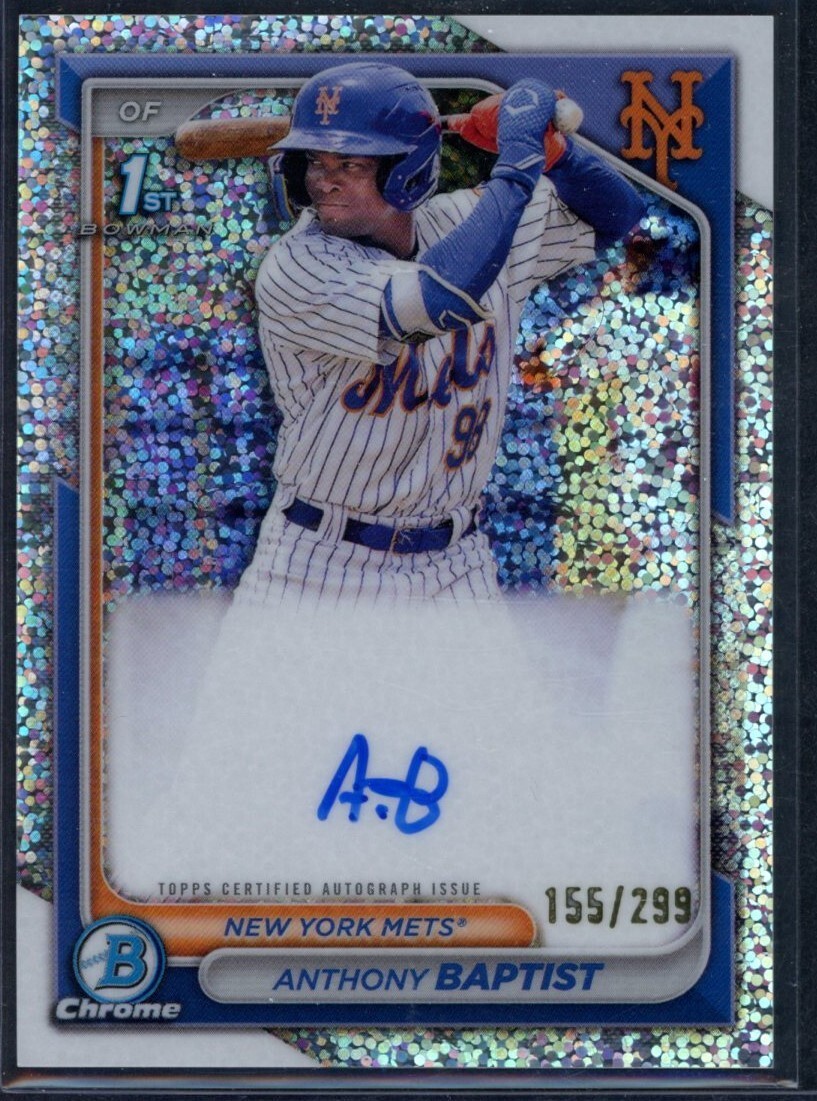 2024 Bowman Chrome Anthony Baptist Speckle 1st AUTO /299 Mets RC