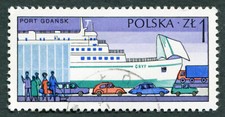 POLAND 1976 1z SG2464 used FG CTO Polish Ports Gryf (ferry) Gdańsk #B06