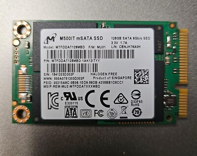 Micron M500IT 128GB mSATA 6Gb/s SED SSD MTFDDAT128MBD F/W:MU01.