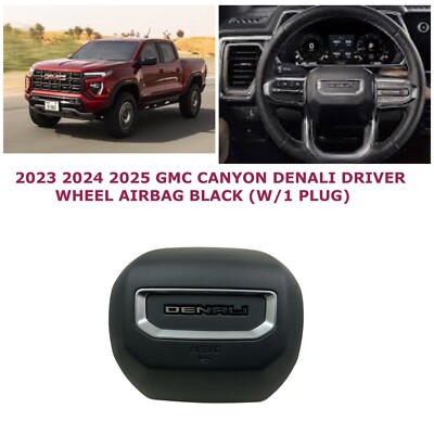 2023 2024 2025 GMC Canyon DENALI driver wheel airbag (W/1 PLUG) BLACK 85024807