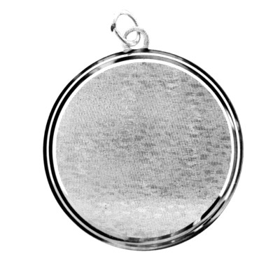 Charm LaMode Sterling Silver Large Engravable Disc Florentine 38.8 mm 1.5 inches