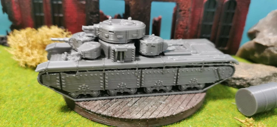T-35 Pesante Carro Armato Sovietico Russia Non Verniciato Modello 3D 1:87 1:72 - Immagine 4 di 4