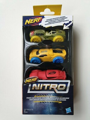 Hasbro Nerf Nitro Foam Car Pack Soft Racer 3er Pack