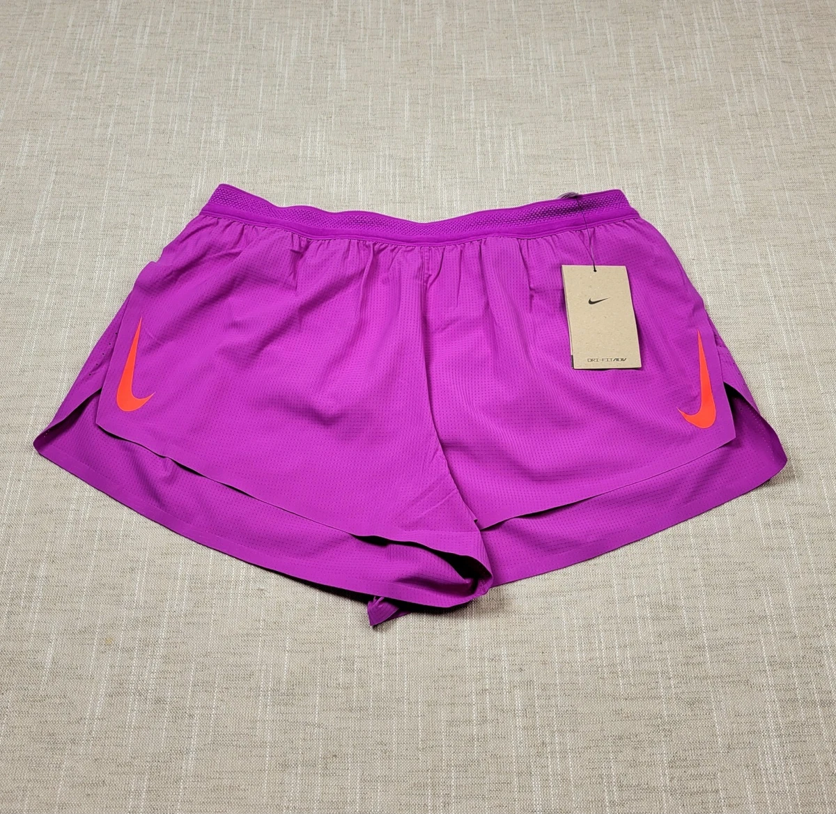 NIKE AeroSwift Shorts Large Men Purple Orange 2' Lined Drifit ADV Running  Racing