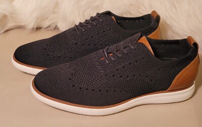 G.H. Bass & Co. M-9 Black Knit Casual Dress Shoe Tan Heel  display picture 1