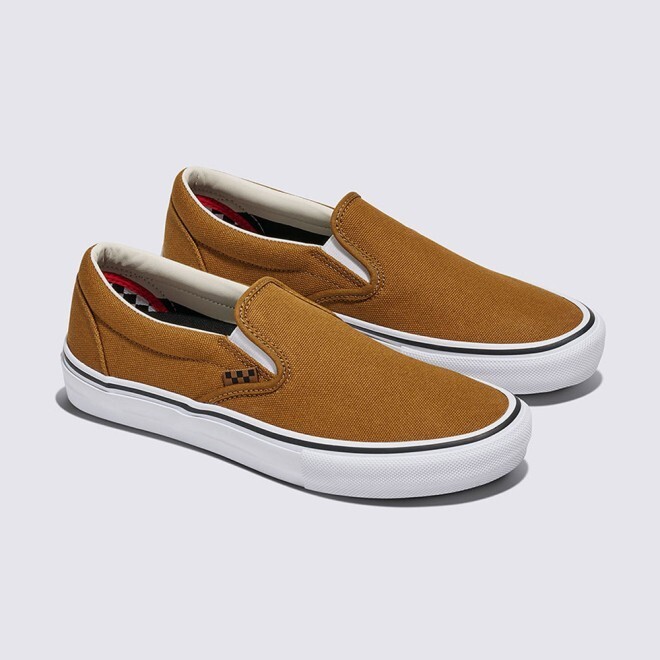 New Vans Skate Slip-On Shoes - Duck Canvas Golden Brown