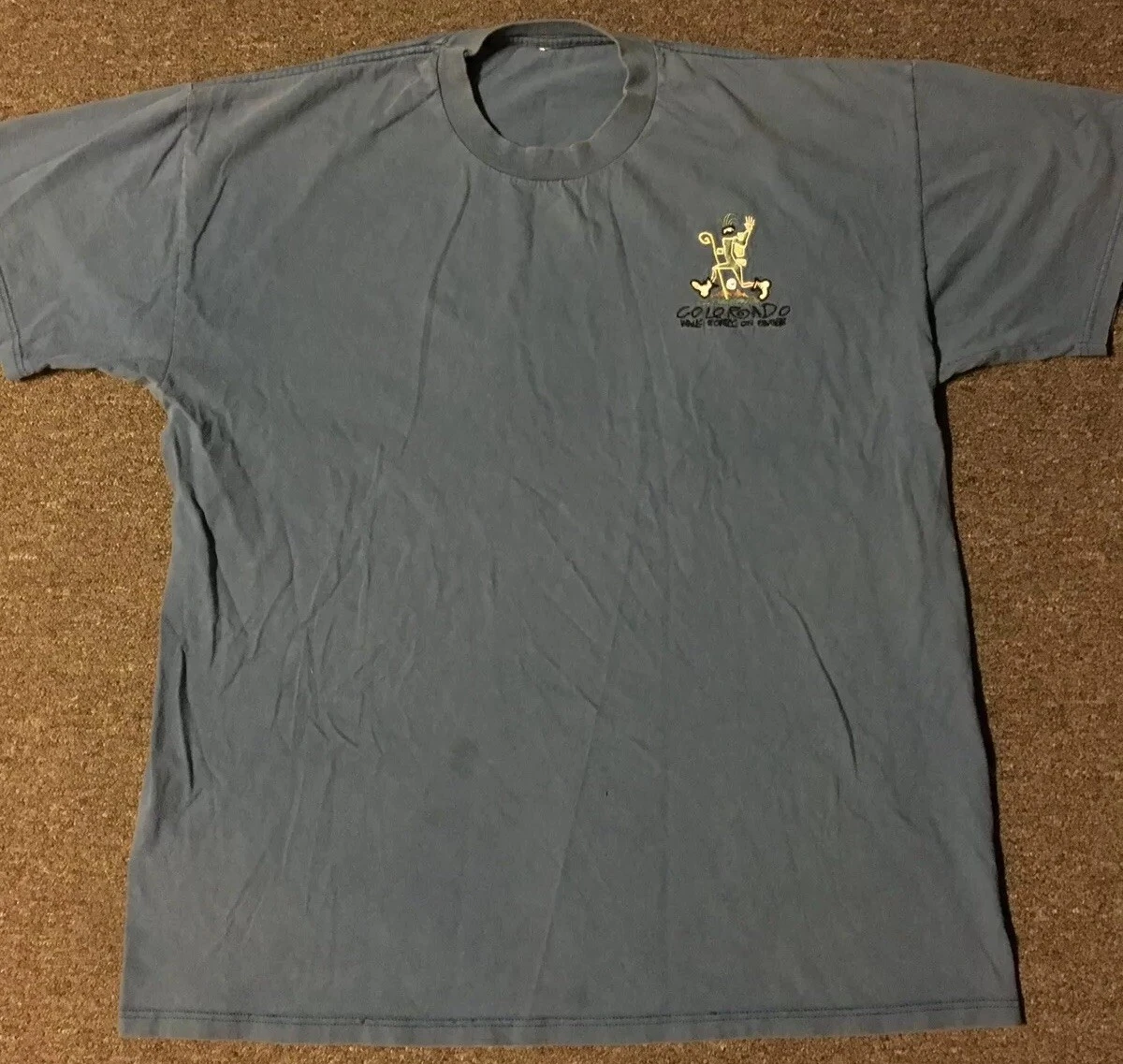 Vtg 90s Colorado Wall Gently On Earth Faded Shirt XL Hiking Grunge Camping USA