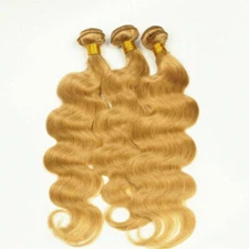 12A BRAILIAN VIRGIN HUMAN HAIR HONEY BLONDE 27# 12 TO 34INCH BODY WAVES/STRAIGHT