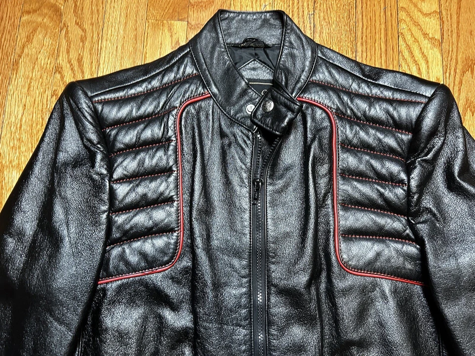 Chaqueta de cuero para motociclista Yamaha años 80 talla 38 [en muy buen estado] de JPN◎ Foto 4 de 4
