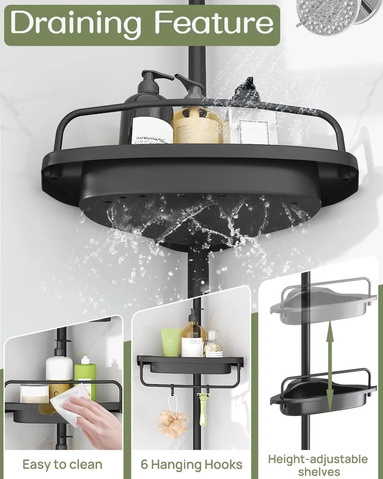 Estante Organizador Almacenamiento Triangular Para Baño Ducha De Esquina NUEVO EE. UU. Foto 2 de 4