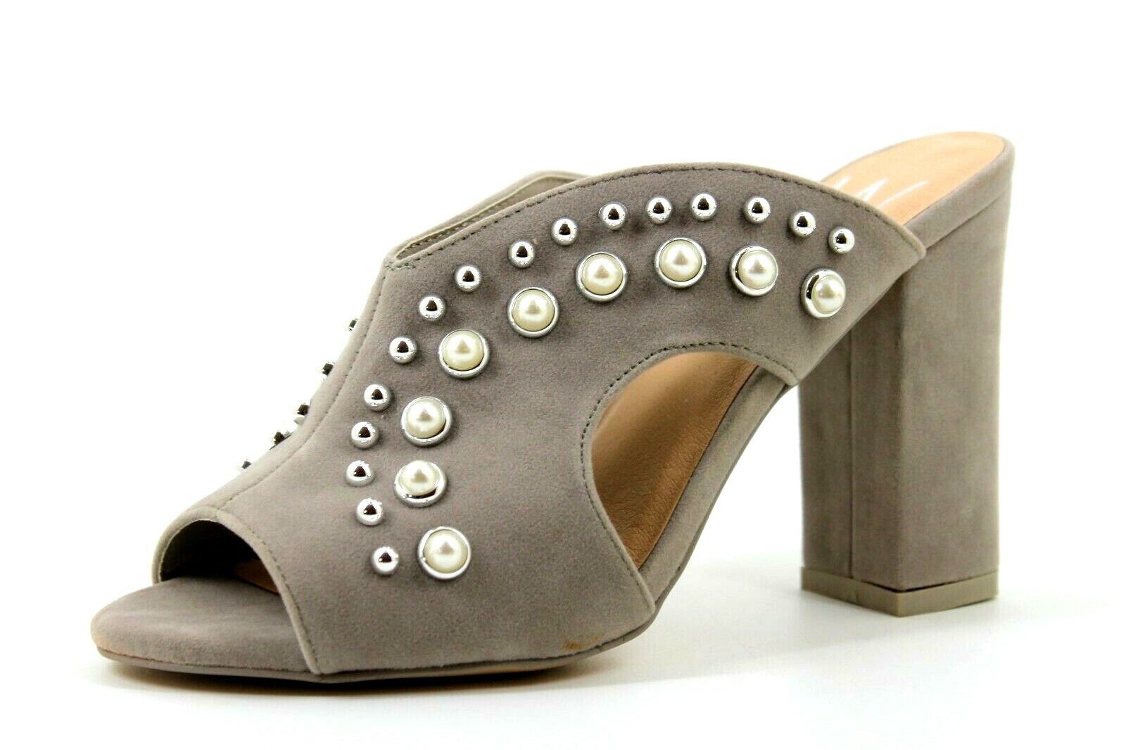 APL Sandali con tacco Wallis Statement donna UK 4 EU 37 grigio ecopelle scamosciata perle borchie