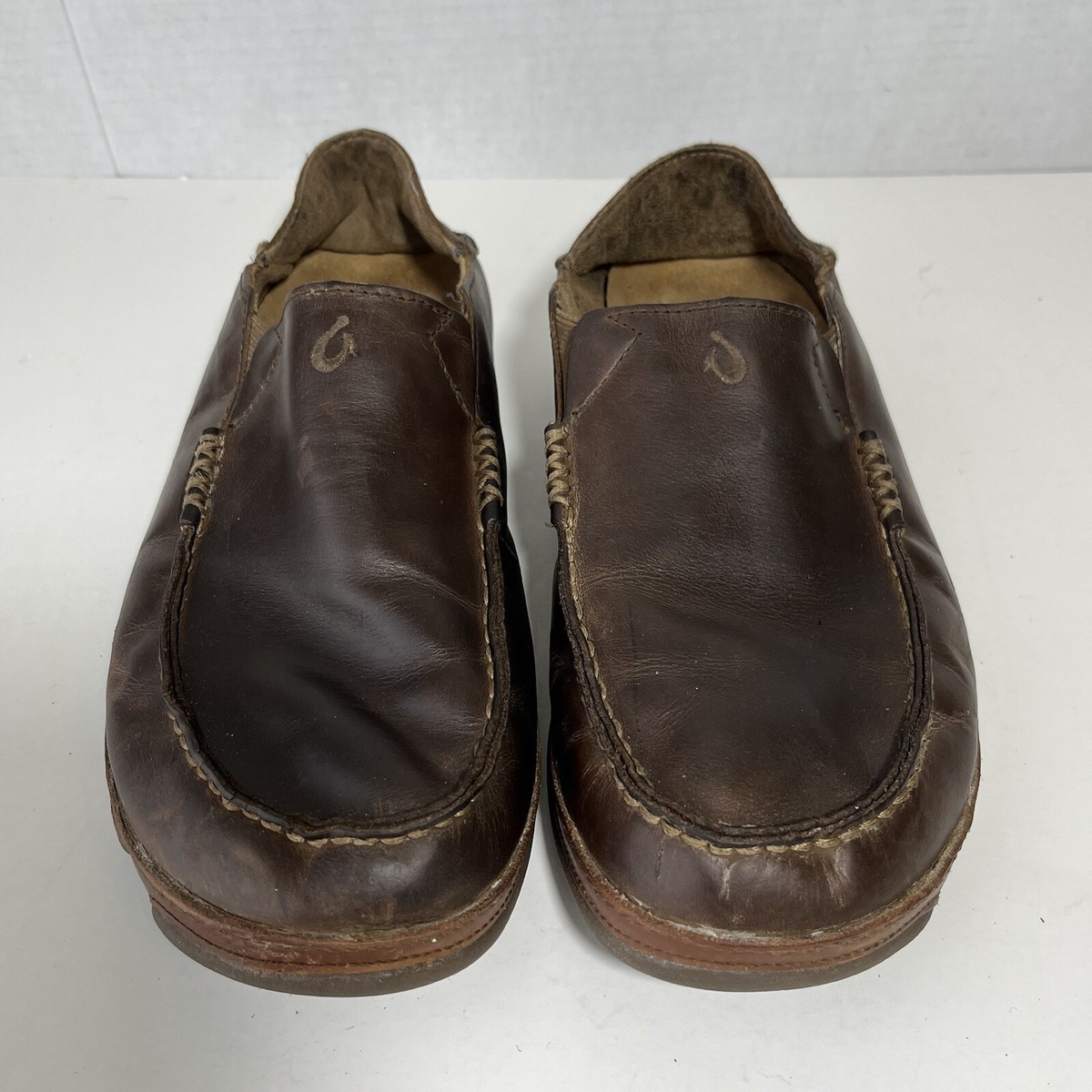 OluKai Moloa Leather Slip On Loafers Mens 12 Tan Brown 10128-2733 Drop-In Heel OluKai - Brandclub - OLUKAI Moloa Slipper, Men main image 2