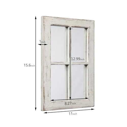 Sintosin Rustic Small Window Pane Mirror Wall Decor Assorted Material Types - Picture 11 of 26