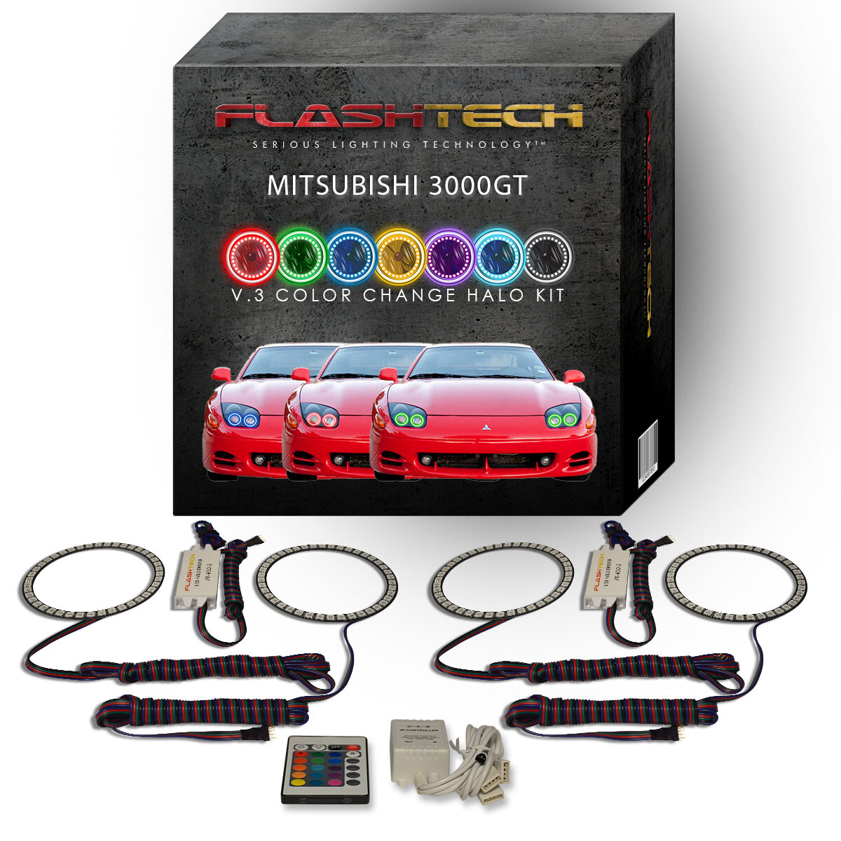RGB Angel Eye LED Halo kit with IR Remote for 94-98