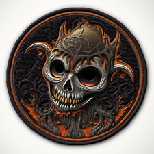 Halloween Demon Patch Iron-on Applique Horror Scary Steampunk Spooky Sci-Fi