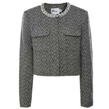 Self-portrait Herringbone Embellished Jacket