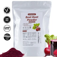 2 LB Organic Beet Root Powder  Non GMO Pure Beta Vulgaris Nitric Oxide Booste