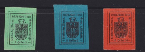 Hilfspost Meran 1918 4 - 6 ungebraucht o.G. wie verausgabt TOP! #F826