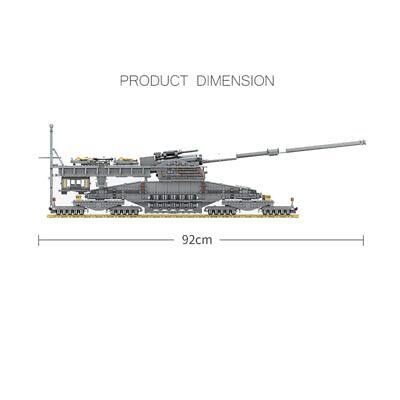 Brick Toy Heavy Gustav Railway Gun WW2 with 3 Soldiers – The Brick