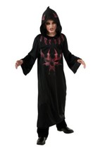 Halloween Concepts Devil Robe Black/Red Hooded Robe Child Size L 12-14