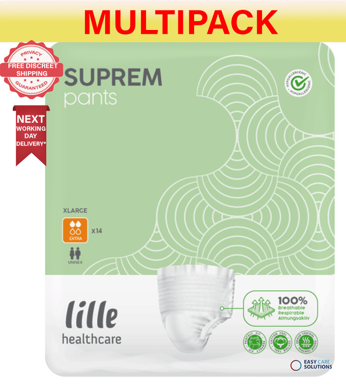56x Lille Suprem Extra|Adult Unisex Incontinence Pants|Extra Large|4 Packs of 14