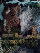 HORSES LATCH HOOK RUG