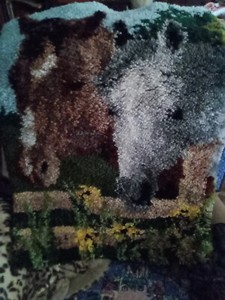 HORSES LATCH HOOK RUG