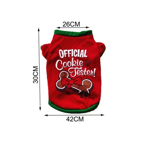 Christmas Red Pet Clothes Puppy Dog Jumper Small Yorkie Chihuahua Cat T-shirts🌸 - Picture 79 of 81