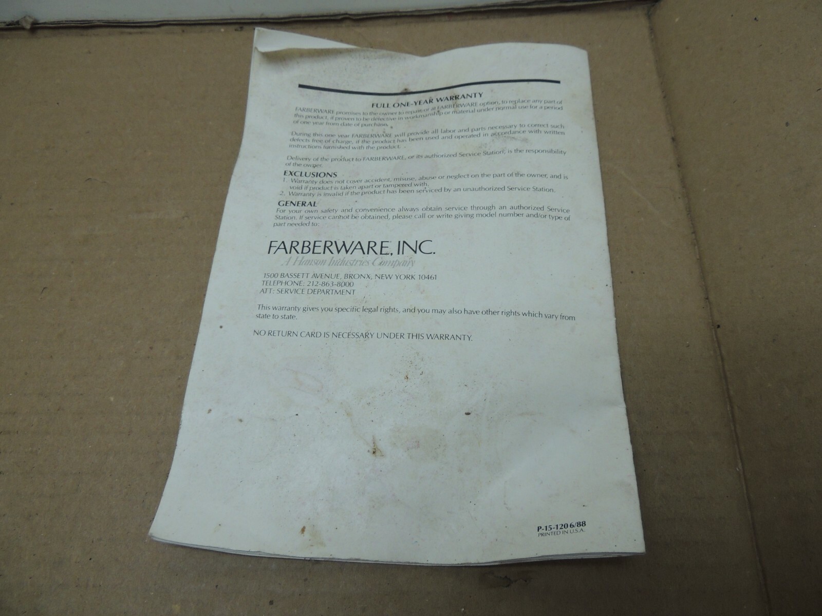 Farberware 450N 455N 455ND Broiler Rotisserie Instructions Manual & Recipes