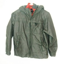 Gap Kids Boys Hooded Jacket L 10 Gray With Orange Removable Lining