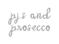 PJS AND PROSECCO Cursive Letter Balloon Banner - Bachelorette Party Decorations