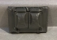 TayMac CH100S 1-Gang Flat Duplex Receptacle Cover; Die-Cast Metal, Gray