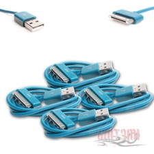 4 6FT USB SYNC DATA POWER CHARGER AQUA BLUE CABLE IPHONE 4S IPOD TOUCH NANO IPAD