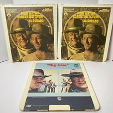 Lot of 3 Westerns Videodiscs CEDs John Wayne El Dorado Part 1 2 And Big Jake