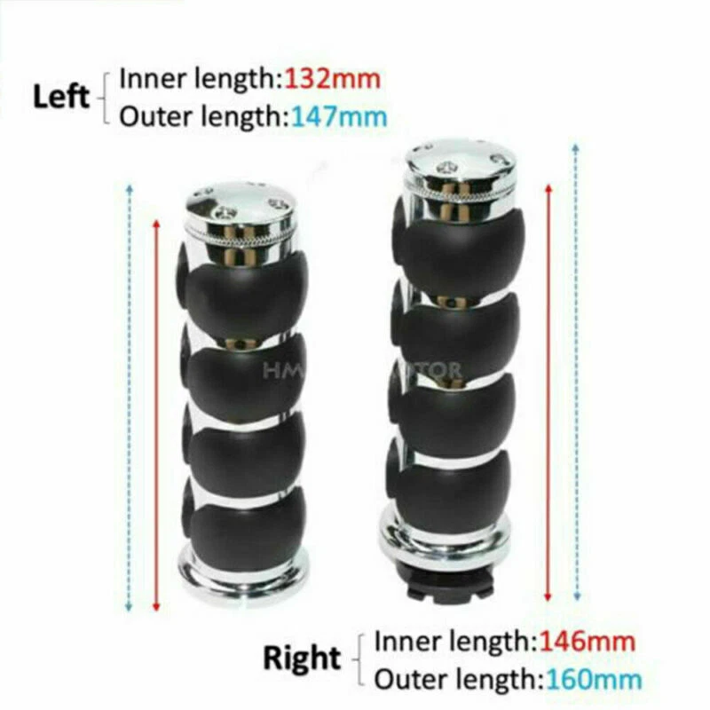 Par de empuñaduras cromadas de extremo de barra de 1" pulgadas para Harley Davidson Dyna Wide Glide FXDWG Foto 2 de 4