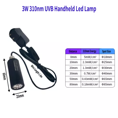 3W/5W/12W/36W LED UVB 311nm Phototherapy Medical lamp UVC 254/275nm Germicidal - Picture 15 of 46