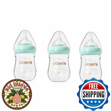 Glass Baby Bottles, Anti Colic Breastfeeding Bottle with Natural Response Nipple