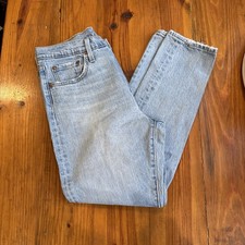 New Levi s 501 S Skinny High Rise Distressed Light Blue Jeans Women s 28 X28