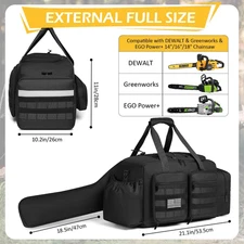 Chainsaw Carrying Case - Tactical Style Waterproof Storage Bag for EGO, Dewal...