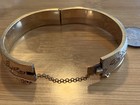 VINTAGE ANTIQUE ETCHED ENAMEL ROSE HAYWARD GOLD FILLED BANGLE BRACELET HINGE — photo 7