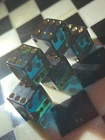 RARE old blue faturan (dark cherry style) bakelite dice lot for charms 020626@