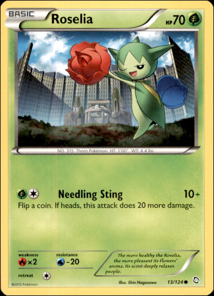 Pokemon - Roselia (13) #13/124 - Dragons Exalted Common