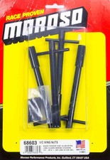 Moroso For Valve Cover Wing Nuts - 14in-20 X 1-38in - Aluminum - Black Powder
