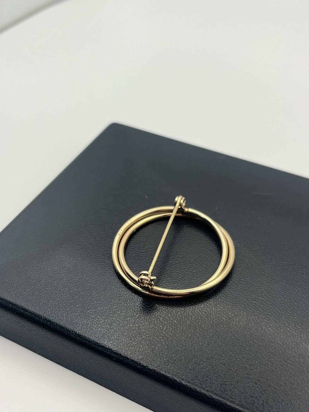 10k gold filled double circle interlocking brooch… - image 11