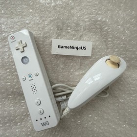 Nintendo Wii Remote Controller Authentic OEM with Nunchuck White Black RVL-003