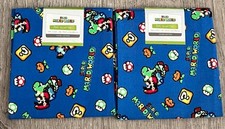 Nintendo Super Mario World Video Game Fabric FQ Fat Quarter 18x22 100 Cotton X2