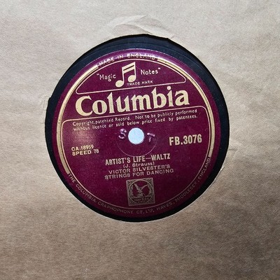 Columbia FB.3076 Victor Silvester Julian Tango / Artist s Life Waltz 78rpm